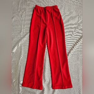 Cherry Red Wide-Leg Trousers